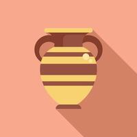 Ancient greek clay vase with two handles standing on the table vector