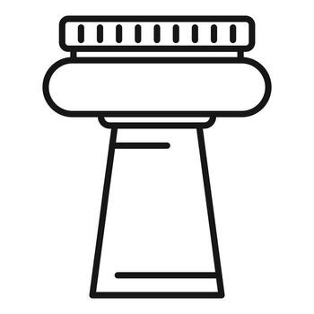 Alien spaceship landing on a base outline vector