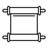 Blank ancient scroll is waiting to be written on with feather pen vector
