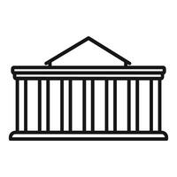 Building with columns icon representing government institution vector