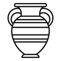 Ancient greek amphora with two handles is standing on white background vector
