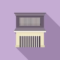 Facade of modern building with columns and windows reflecting modern architecture vector