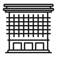 Modern building facade with geometric pattern and large windows vector