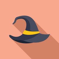 Wizard hat casting a long shadow on pink background vector