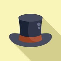 Elegant top hat casting shadow on yellow background vector