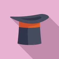 Magician top hat casting shadow on pink background vector