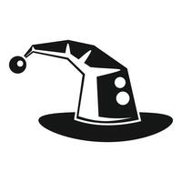 Witch hat pointing up with big brim icon simple style vector
