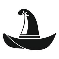Wizard hat with star showing magic and sorcery vector