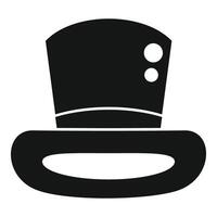 Black top hat with two buttons icon simple style vector