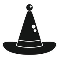 Black witch hat with buckle and dots pointing right simple icon vector