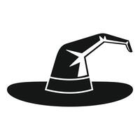Black witch hat standing up with buckle pointing upwards vector