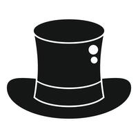 Black top hat standing up with buttons on side vector