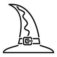 Line art icon of a witch hat pointing to the right vector