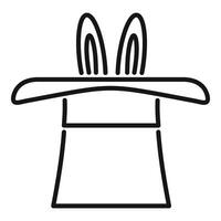 Magic hat with rabbit ears is waiting for the magician to start the show vector