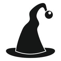 Black witch hat silhouette with rounded brim and buckle vector
