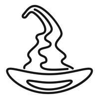 Witch hat pointing up with wavy shape line icon design vector