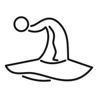 Wizard hat bending over taking a bow line icon vector