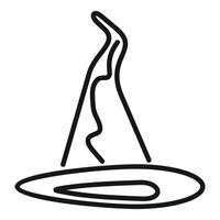 Line drawing of a pointy witch hat for halloween costume vector