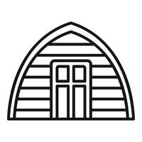 Arched roof workshop building for carpentry and diy projects icon vector