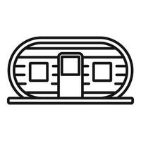 Futuristic monorail train moving on rails line icon vector