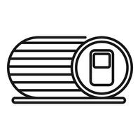 Closed tin can lying horizontally on conveyor belt vector