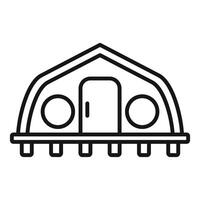 Large chicken coop icon with round windows for poultry farming vector