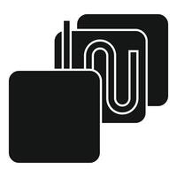 Underfloor heating system installing, glyph icon vector