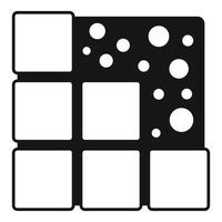 Black and white square and circle tile pattern vector