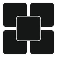 Black module blocks forming big square icon vector