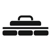 Curling stone sliding on ice sheet icon, simple style vector