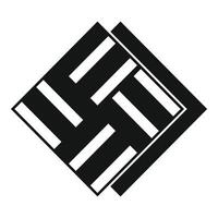 Black and white abstract geometric shape forming an optical illusion vector