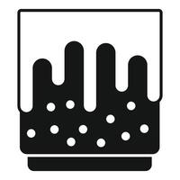 Glass of beer with foam icon simple style vector