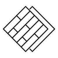Line drawing of rectangular parquet floor tiles forming a geometric pattern vector