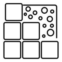 Porous material showing empty and filled spaces icon vector