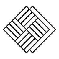 Square parquet floor covering installation using herringbone pattern vector