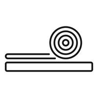 Roll of linoleum or rubber flooring being unrolled on the floor vector