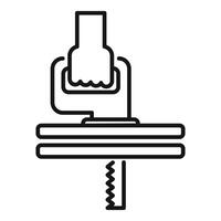 Carpenter using plunge router woodworking tool for carpentry work vector