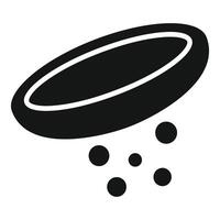 Black effervescent tablet dissolving in water icon vector