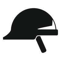 Firefighter helmet protecting from falling objects side view silhouette icon vector