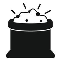 Open sack full of magic dust glowing and sparkling vector