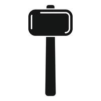 Blacksmith hammer with wooden handle forging metal objects vector