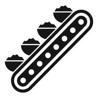 Conveyor belt transporting full mining carts in a coal mine vector