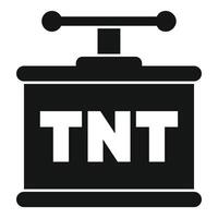 Black glyph tnt detonator icon exploding vector