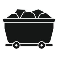 Full mining cart carrying coal from mine vector