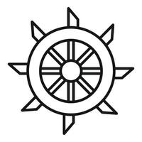 Ship steering wheel controlling the direction of navigation on white background vector