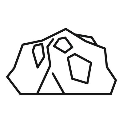 Big rock stone breaking ground with minerals showing through