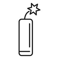 Dynamite with burning wick exploding icon outline style vector