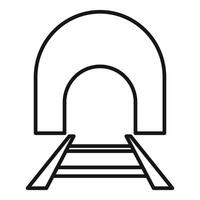 Empty railway tunnel leading to bright future concept icon vector