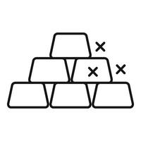Stack of gold bars icon representing wealth and investment vector