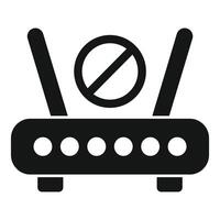 Wifi router showing no connection symbol indicating internet outage vector
